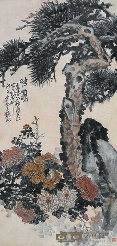 赵云壑 松菊图 立轴 184×89cm